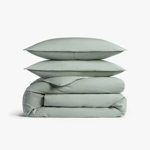 King/California King Casual Organic Cotton Duvet Cover & Sham Set Jade -